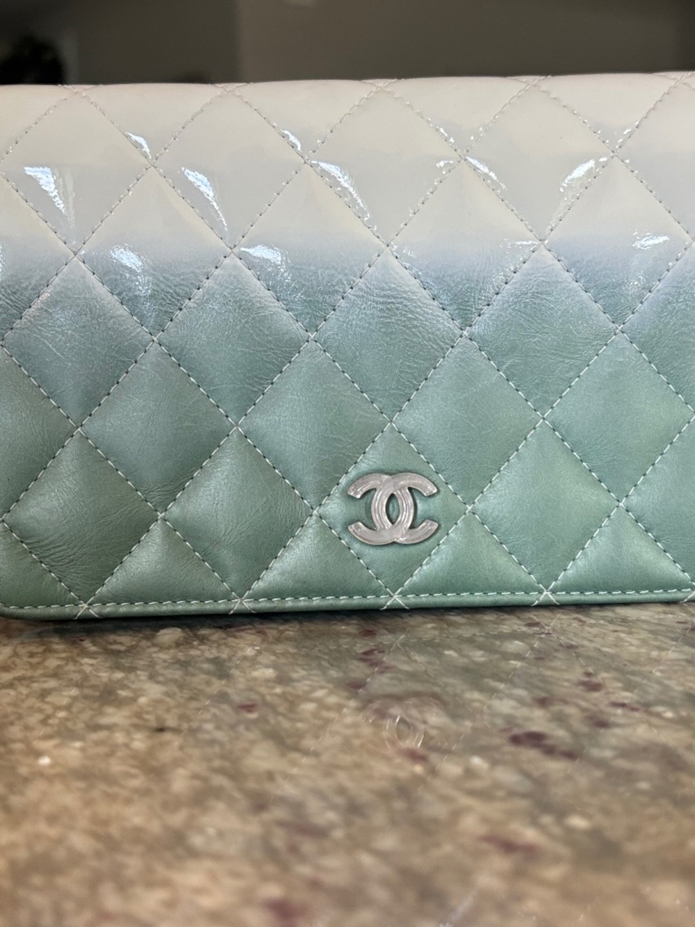 CHANEL Quilted Ombre Wallet On Chain Silver toned HW - Picture 2 of 16